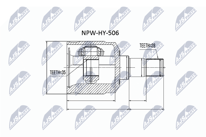 NTY NPWHY506 ШРУС ВНУТР. HYUNDAI SANTA FE
