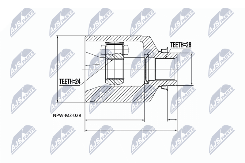 NTY NPWMZ028 ШРУС НАРУЖНЫЙ MAZDA 3 BK /MTM/