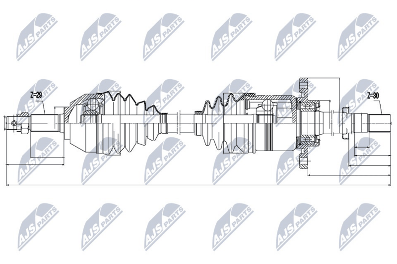 NTY NPWNS049 Полуось Nissan Qashqai 2.0DCI
