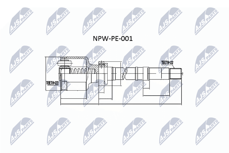 NTY NPWPE001 ШРУС ВНУТРЕННИЙ PEUGEOT 206