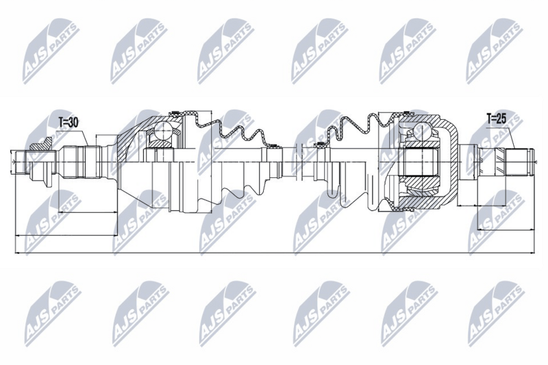 NTY NPWPL035 Полуось Opel Insignia 2.0CDTI