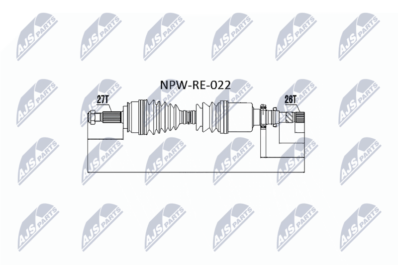 NTY NPWRE022 ПОЛУОСЬ RENAULT KANGOO