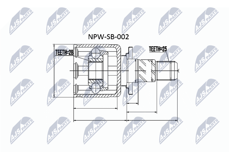 NPW-SB-002 Шарнир внутр. к кт Subaru B9