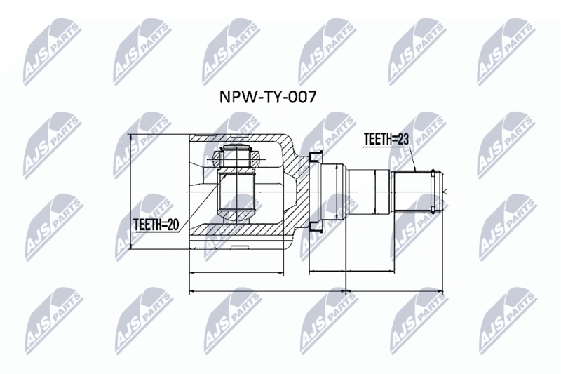 NTY NPWTY007 ШРУС НАРУЖНЫЙ TOYOTA YARIS 1.3