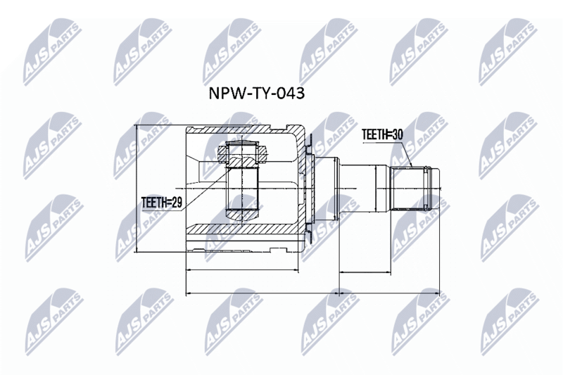 NTY NPWTY043 ШРУС НАРУЖНЫЙ TOYOTA HI-LUX