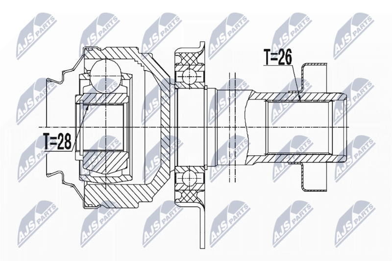 NTY NPWVW051 ШРУС ВНУТРЕННИЙ VW T5 2.0TDI
