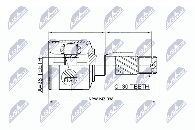 NPW-MZ-038 NTY ШРУС НАРУЖНЫЙ MAZDA BT50