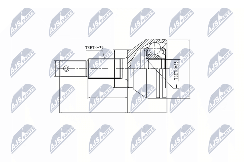 NTY NPZNS084 ШРУС НАРУЖНЫЙ NISSAN QASHQAI