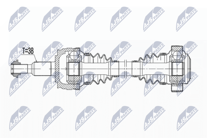 NTY NPWVW177 Полуось VW T5 4MOTION 09-