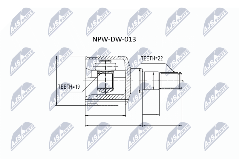 NTY NPWDW013 ШРУС внутр. к-кт Daewoo Tico