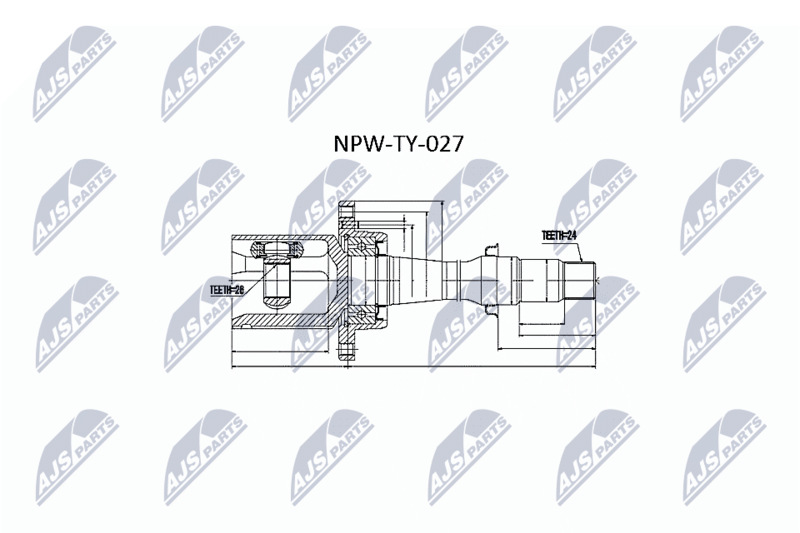 NTY NPWTY027 ШРУС НАРУЖНЫЙ TOYOTA AVENSIS