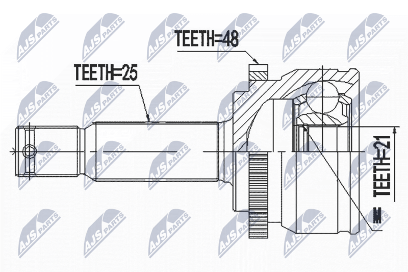 NTY NPZHY555 ШРУС HYUNDAI I20 1.2 08-