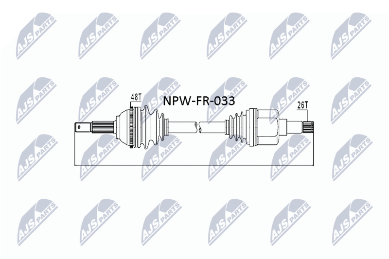 NPW-FR-033 ПОЛУОСЬ FORD TRANSIT 2.0DI