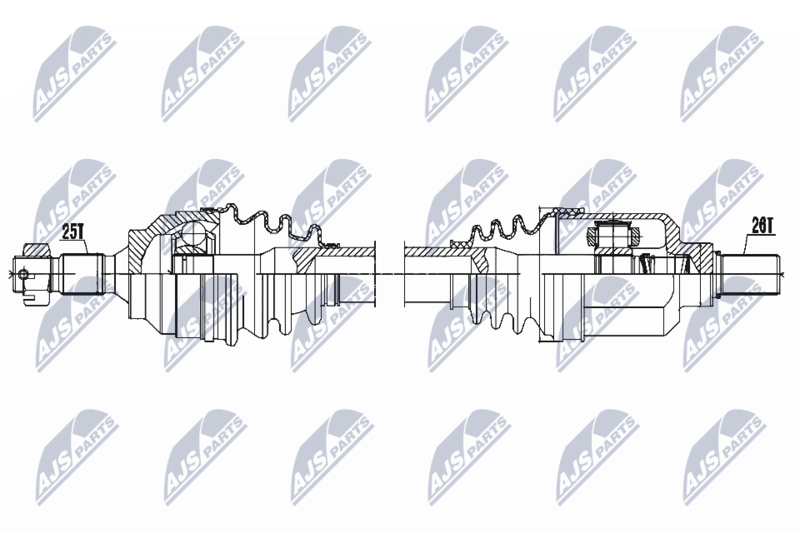 NTY NPWCT053 Полуось Citroen C4 1.6/2.0i