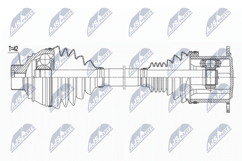 NTY NPWAU036 Полуось AUDI