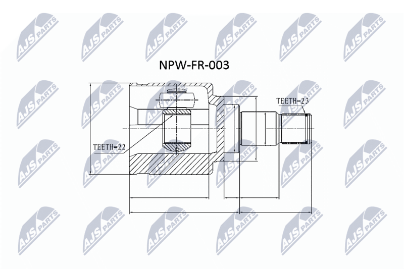 NTY NPWFR003 Шрус наружный, ford 1.4