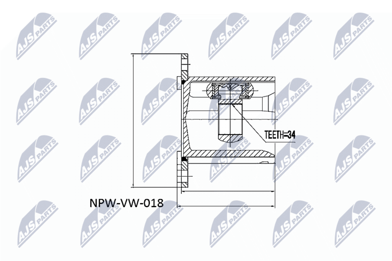 NTY NPWVW018 ШРУС НАРУЖНЫЙ VW -DSG GEAR