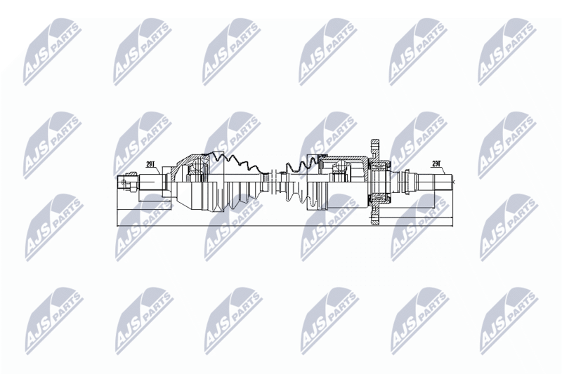NTY NPWNS043 Полуось NISSAN QASHQAI 4WD