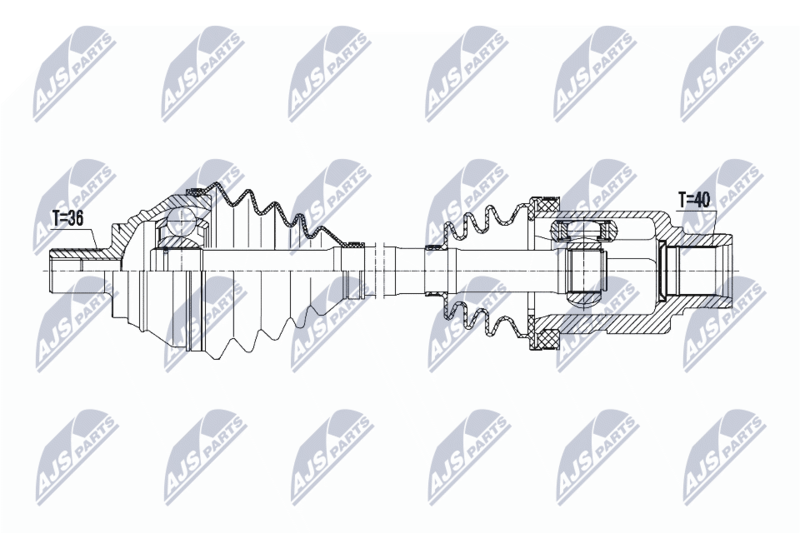 NTY NPWVW127 ПОЛУОСЬ VW TIGUAN 4MOTION