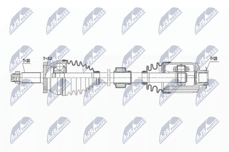 NTY NPWHY573 NPWHY573 Полуось Hyundai Santa