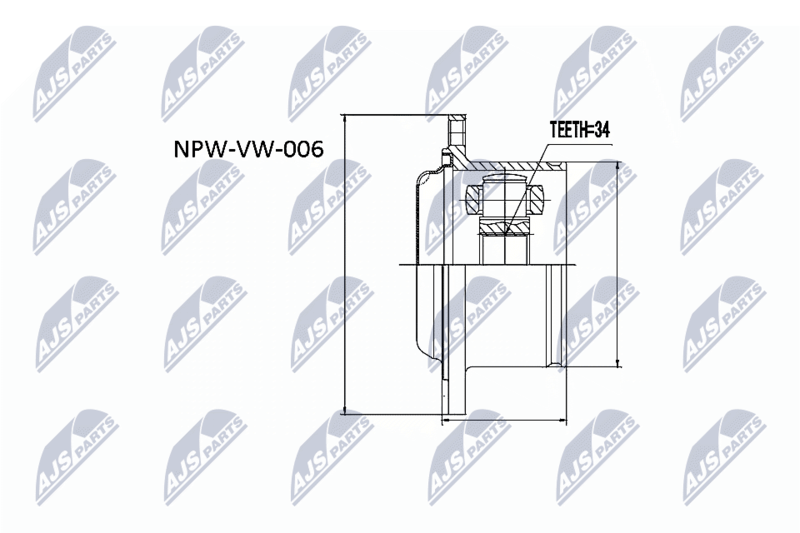 NTY NPWVW006 ШРУС НАРУЖНЫЙ VW PASSAT 96-,