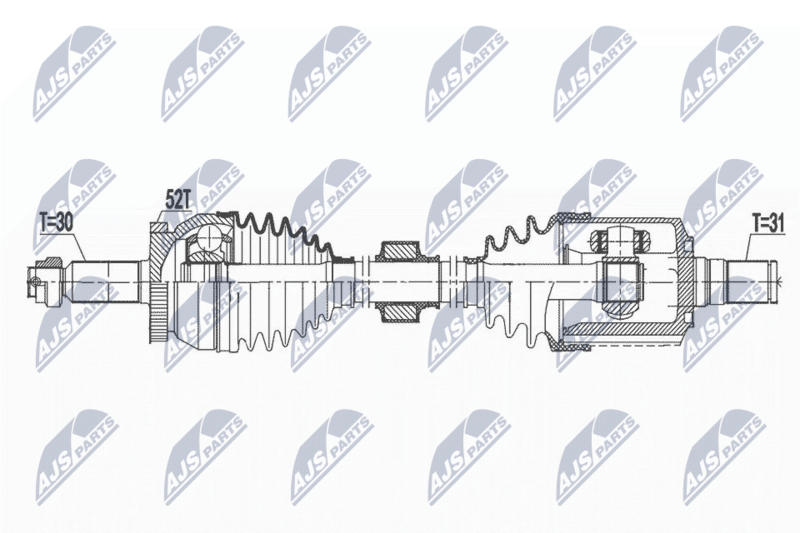 NTY NPWHY581 ПОЛУОСЬ HYUNDAI SANTA FE II