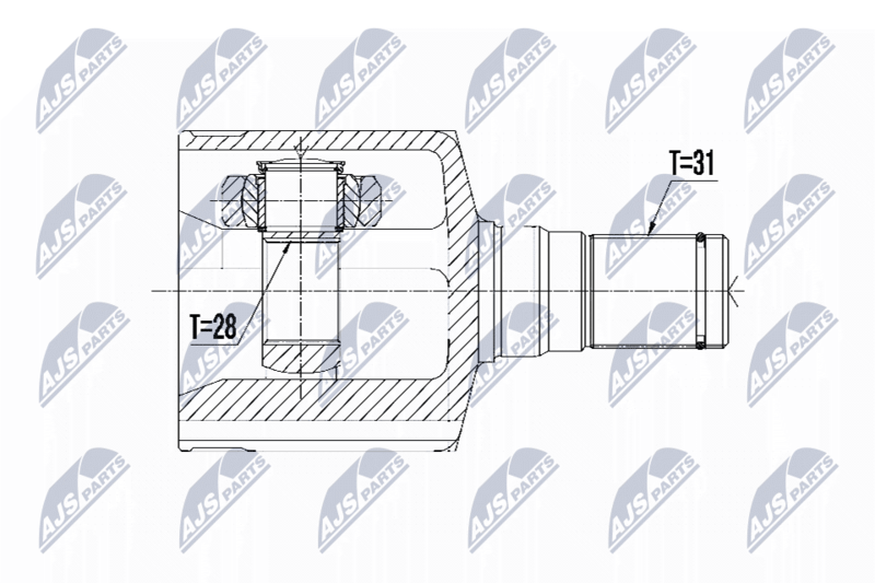 NPW-FR-095 Шарнир внутренний к кт Ford