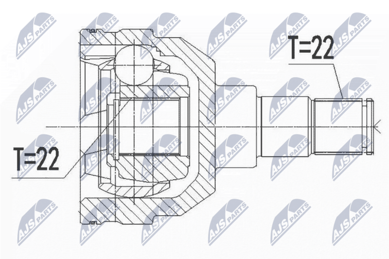 NTY NPWDW044 ШРУС CHEVROLET AVEO/DAEWOO