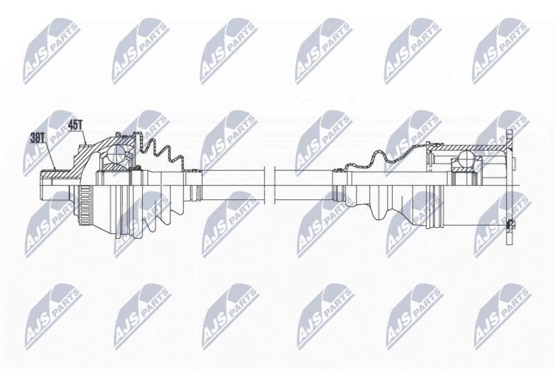 NTY NPWAU015 Полуось Audi A4 CVT 00-08