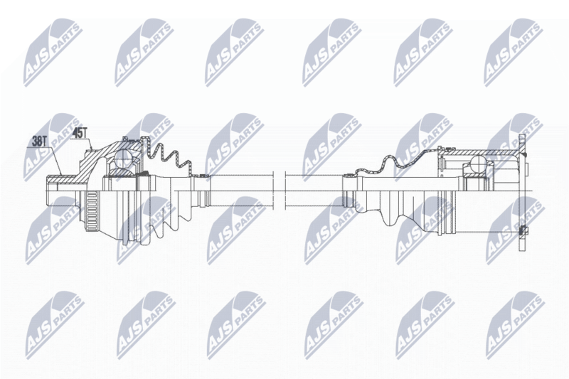 NTY NPWAU017 ПОЛУОСЬ AUDI A4 QUATTRO 00-06