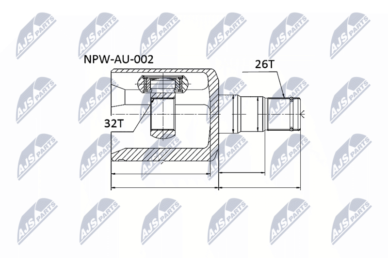 NTY NPWAU002 ШРУС НАРУЖНЫЙ ATM 6-SPEED VW