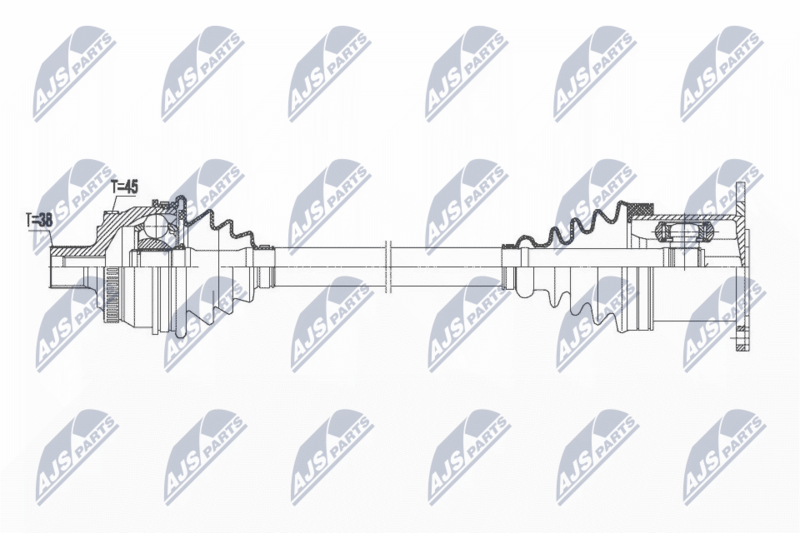 NTY NPWAU019 ПОЛУОСЬ AUDI A4 MTM 00-08,