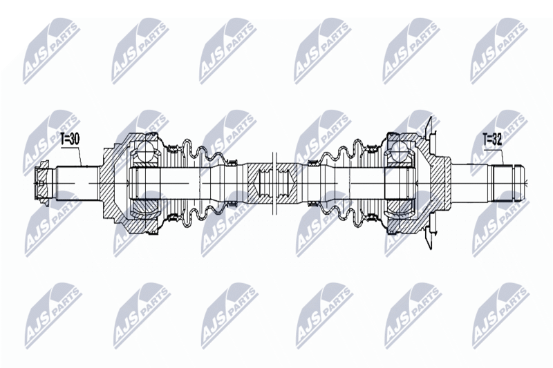 NPW-BM-041 Полуось BMW 5GT 09 , 6 10 , 7