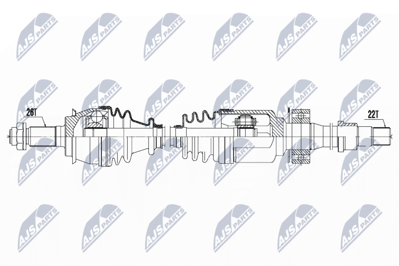 NTY NPWBM121 ПОЛУОСЬ MINI COOPER, ONE
