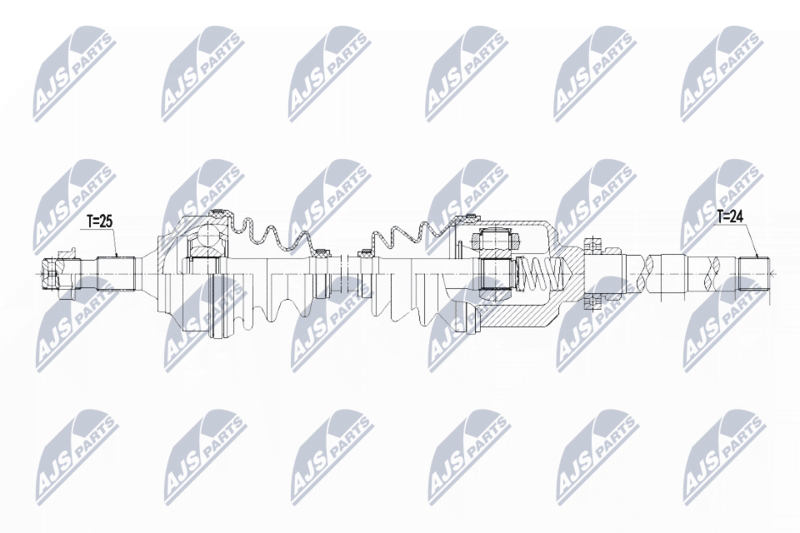 NTY NPWCT063 Полуось Citroen C5