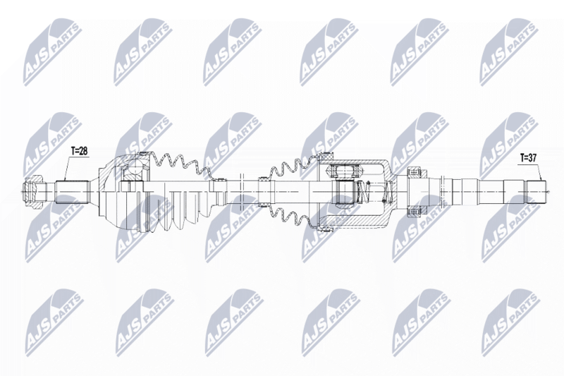 NTY NPWCT061 Полуось CITROEN C5 III 2.0HDI