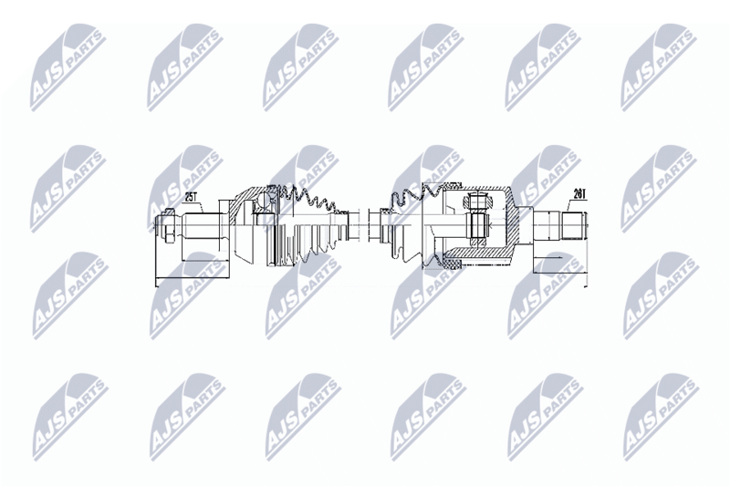 NTY NPWFR053 ПОЛУОСЬ FORD TRANSIT CONNECT