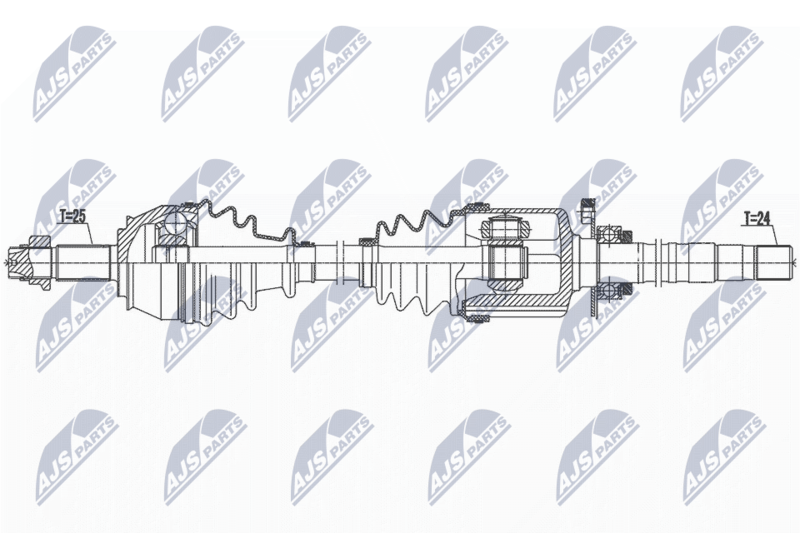 NPW-FT-051 Полуось FIAT 500 1.4 100KM,