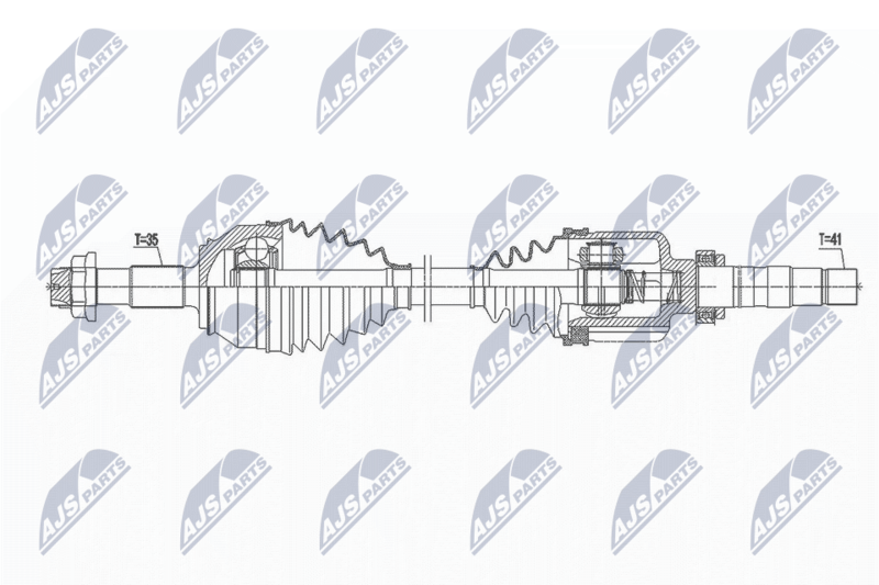 NTY NPWFT039 ПОЛУОСЬ FIAT DUCATO 2.3D