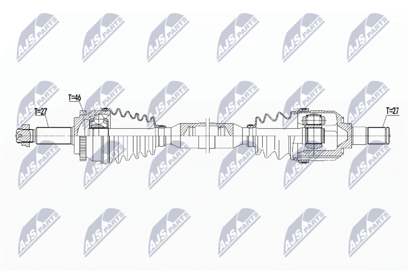 NTY NPWHY559 ПОЛУОСЬ HYUNDAI I30 1.6CRDI