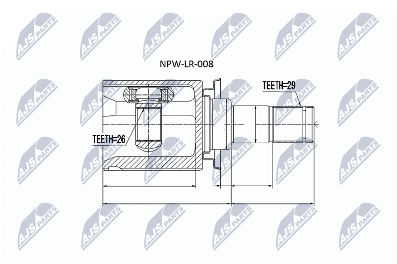 NTY NPWLR008 ШРУС внутр. к-кт Land Rover