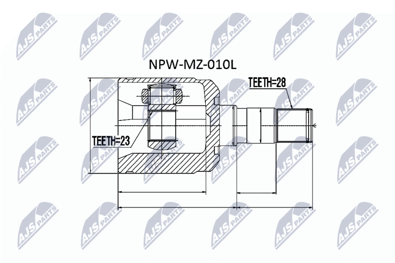 NTY NPWMZ010L ШРУС НАРУЖНЫЙ MAZDA 626 GE
