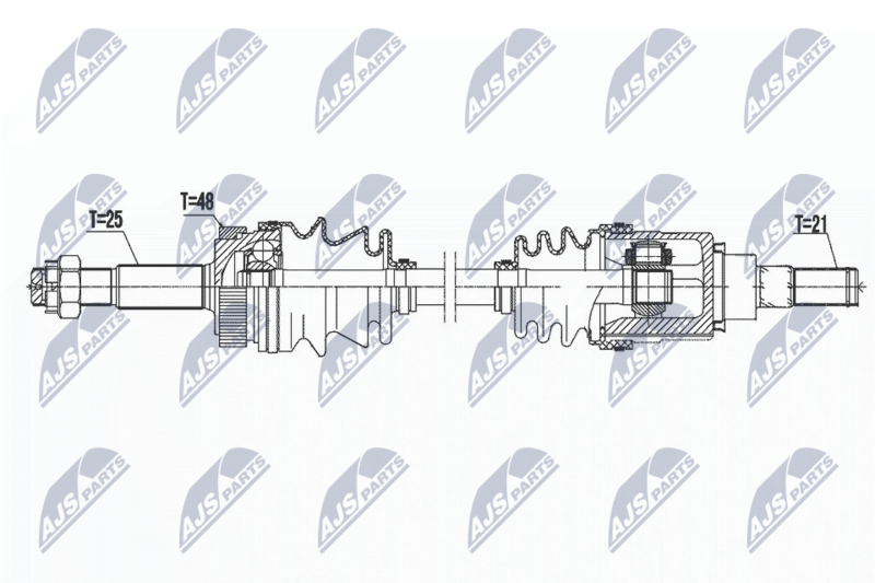 NTY NPWNS076 Полуось Nissan X-Trail T31 4WD
