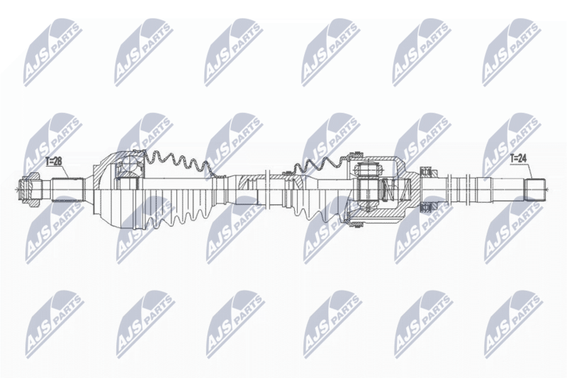 NTY NPWPE065 Полуось: PEUGEOT 508 12-, RCZ