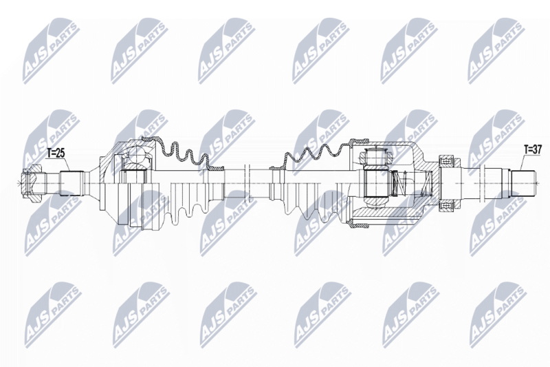 NTY NPWPE081 Полуось PEUGEOT 308 2.0HDI