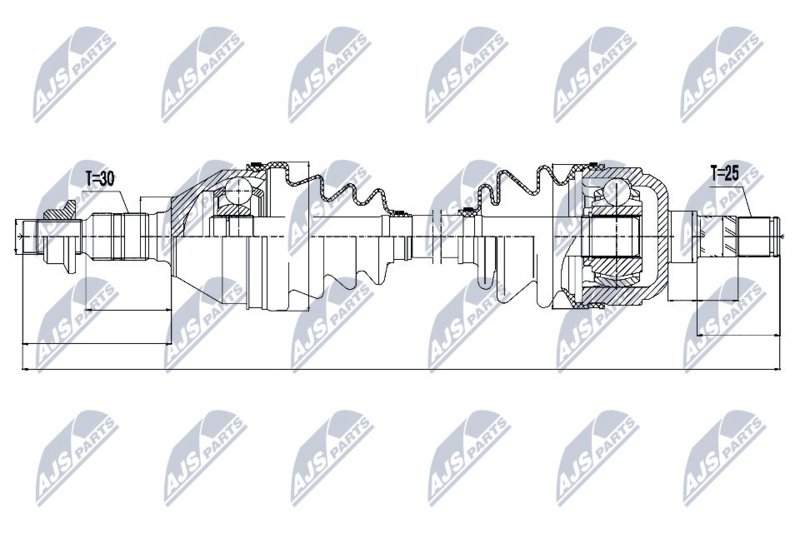 NPW-PL-031 Полуось Opel Insignia 1.4T,