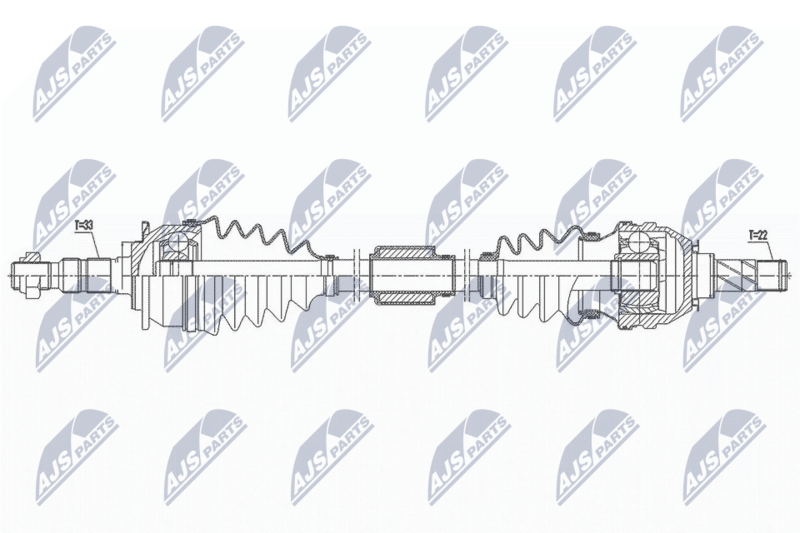 NTY NPWPL105 ПОЛУОСЬ OPEL ASTRA J 1.4 09-15