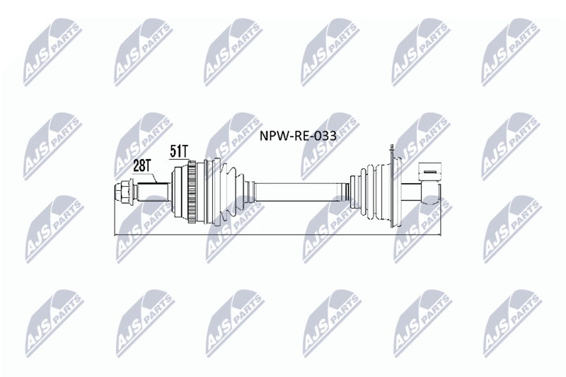 NTY NPWRE033 Полуось Renault Master II