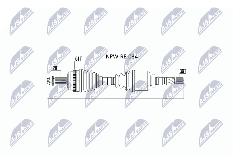 NTY NPWRE034 ПОЛУОСЬ RENAULT MASTER II