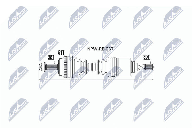 NPW-RE-037 Полуось Renault Master II 2.5D